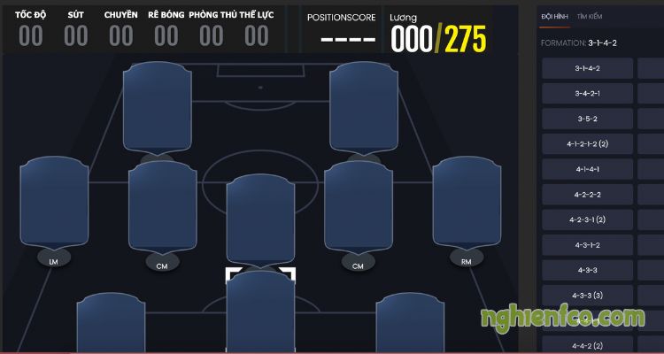 Xây dựng đội hình Squad Builder